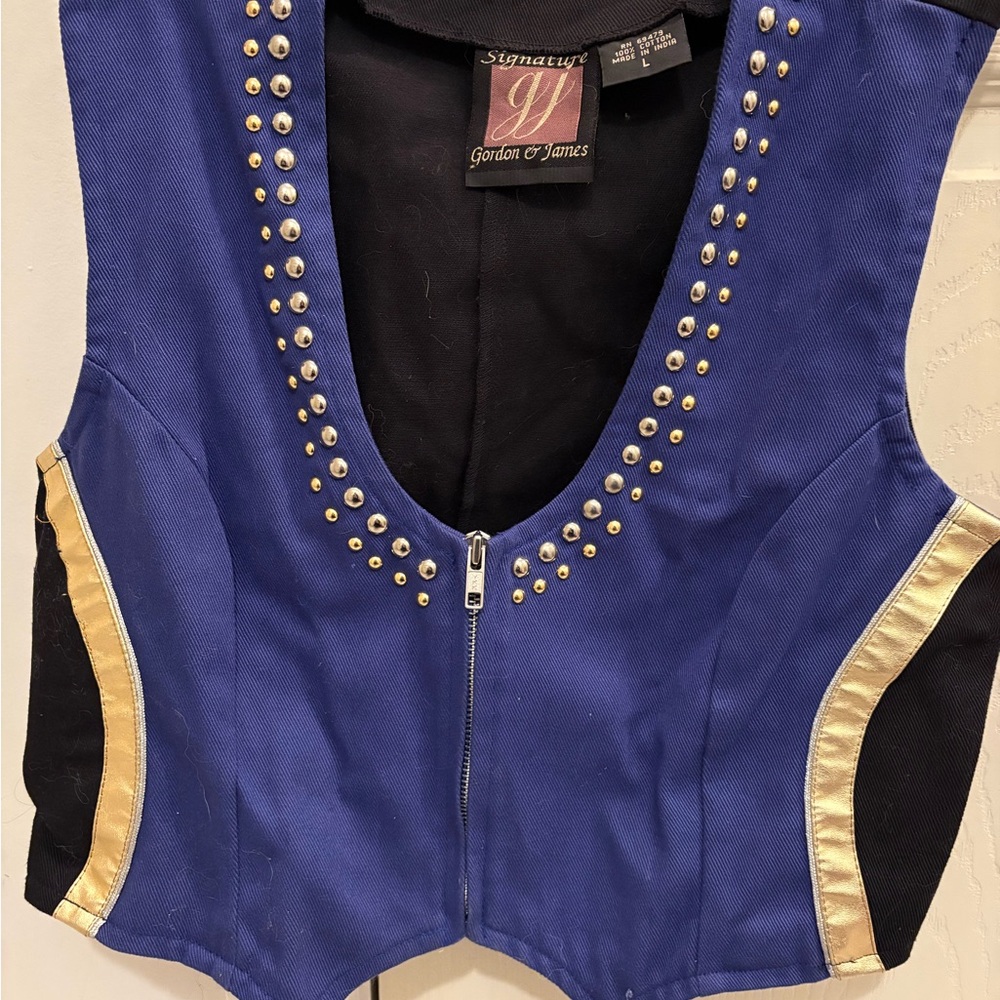 Blue and Gold Studded Child Large (possibly Women’s Small/Xtra Small) Vest